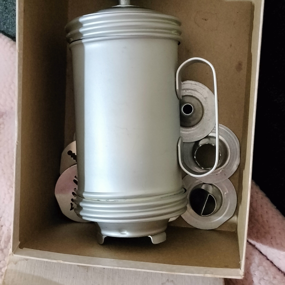 Mirro Vintage Silver Cookie Press with Nozzle Set